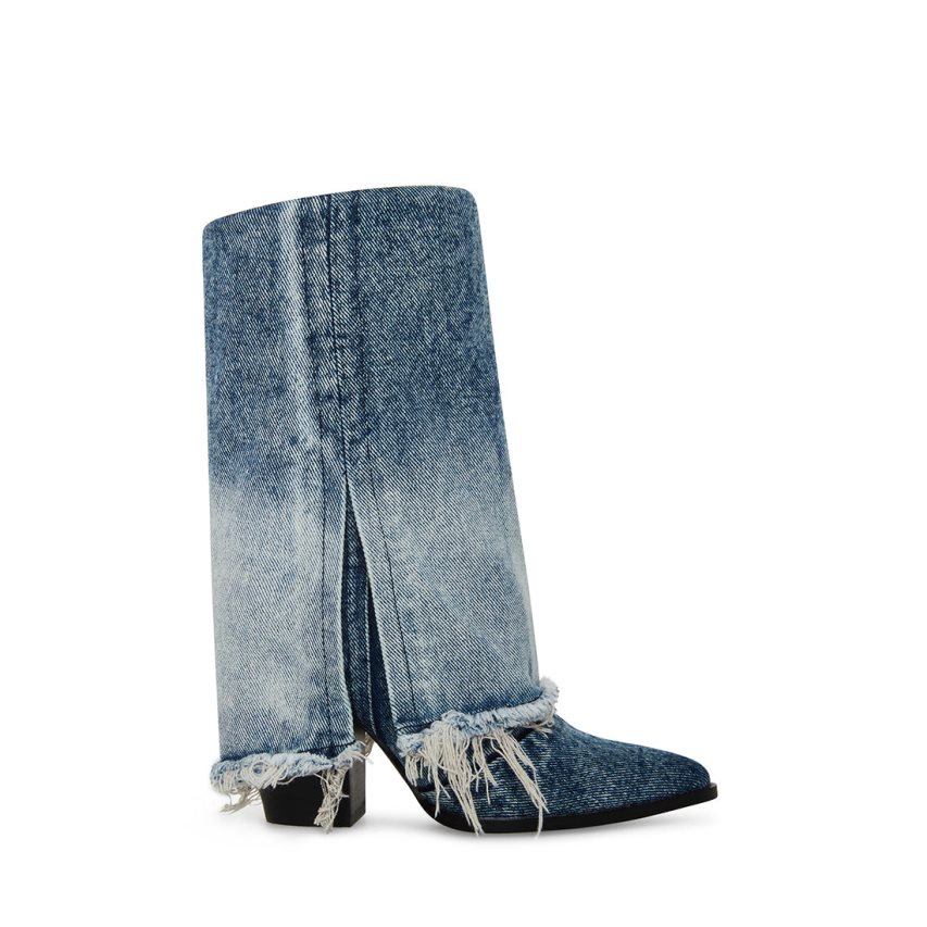 Botas Altas Steve Madden Livvy Denim Fabric Mujer Azules | ES ID206E